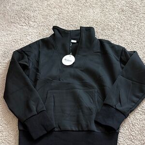 Kids Black Quarter-Zip Hoodie Sweatshirt